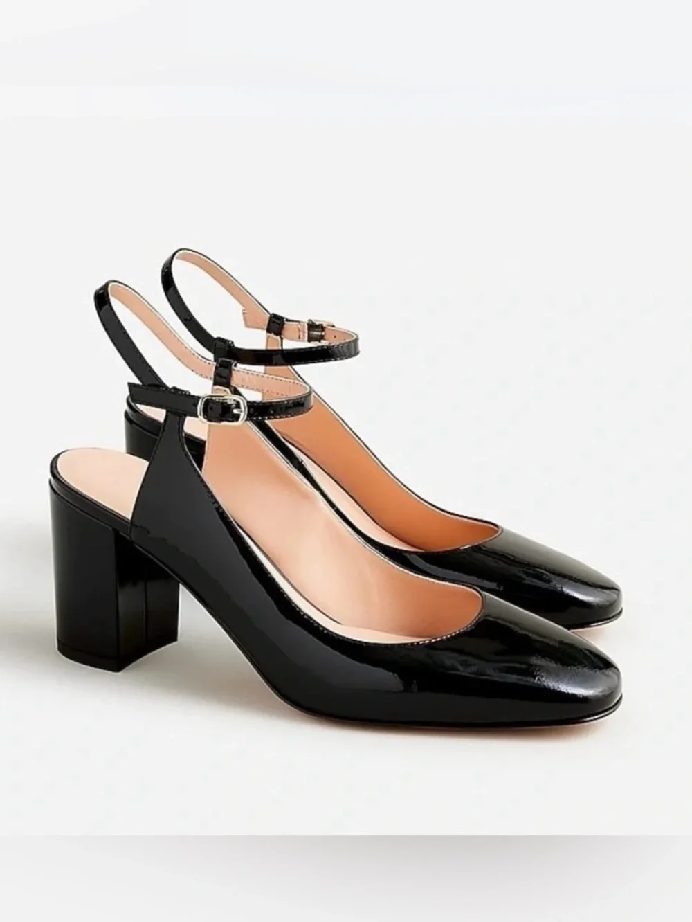 J. CREW Maisie Patent Leather Ankle-Strap Heels Black 9 MSRP $268